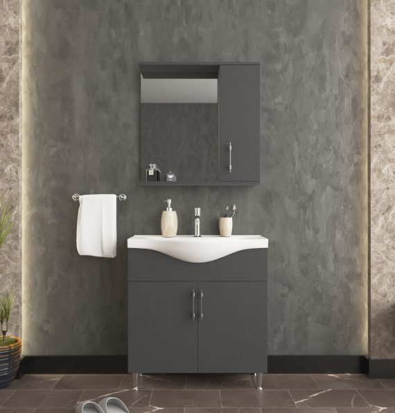 BASIC BAHTROOM CABINET 85 CM ANTHRACITE