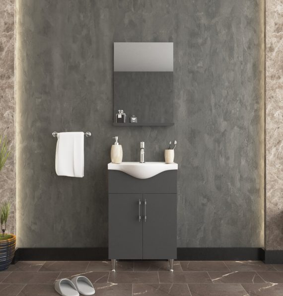 BASIC BAHTROOM CABINET 55 CM ANTHRACITE