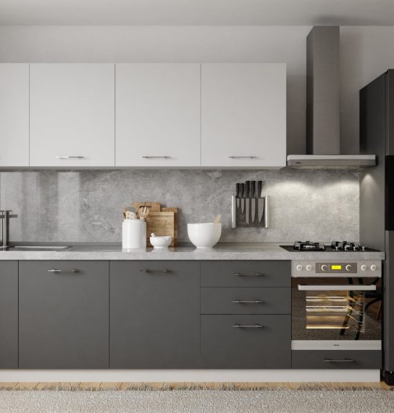 ARDA ANTHRACITE-WHITE 300 CM KITCHEN CABINET