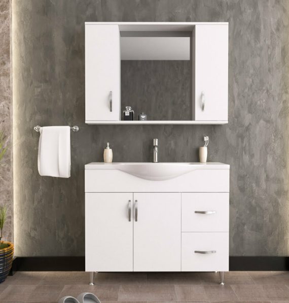 BASIC BAHTROOM CABINET 100 CM WHITE