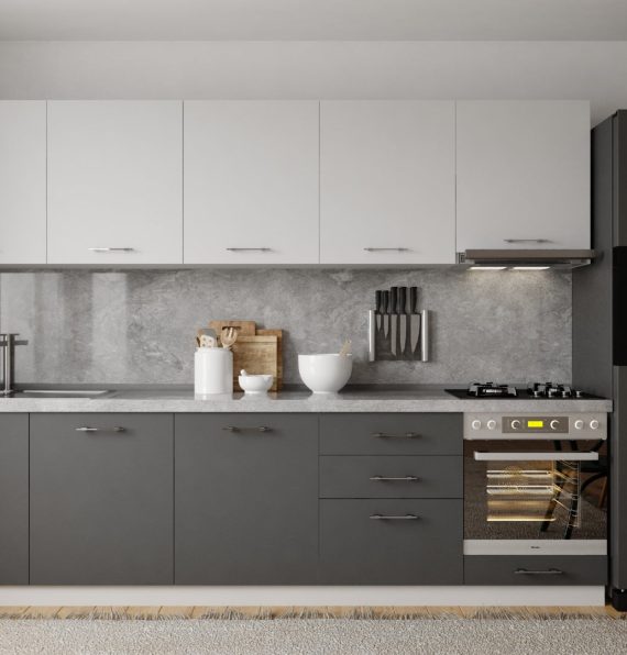 CEREN ANTHRACITE-WHITE 300 CM KITCHEN CABINET