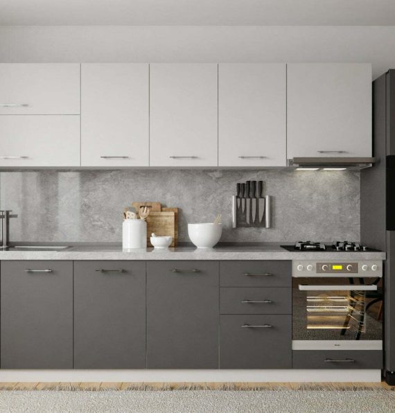 DURU ANTHRACITE-WHITE 300 CM KITCHEN CABINET