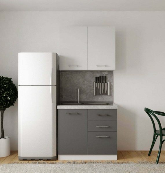 EKSEN ANTHRACITE-WHITE 100 CM KITCHEN CABINET