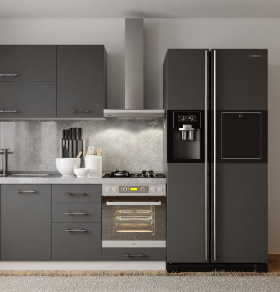 MOON ANTHRACITE 200 CM KITCHEN CABINET