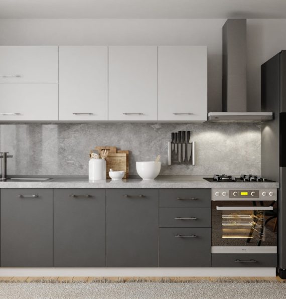 VERA ANTHRACITE- WHITE 300 CM KITCHEN CABINET