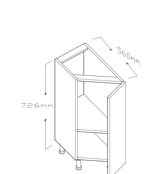 ECO ANGLED END BASE CABINET