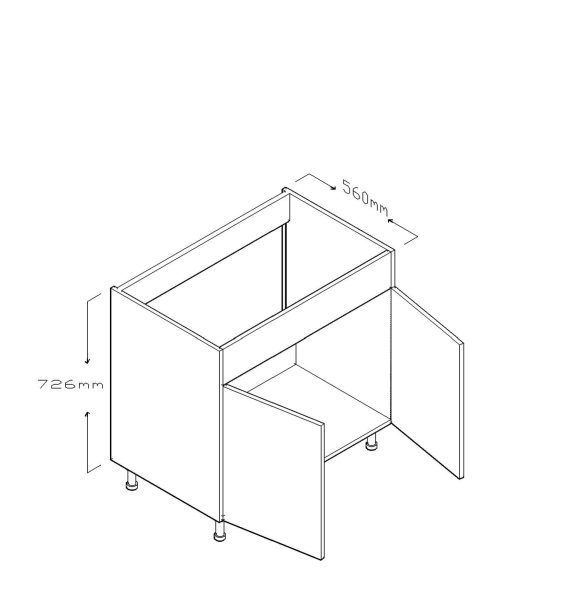 ECO SINK BASE CABINET DOUBLE DOORS