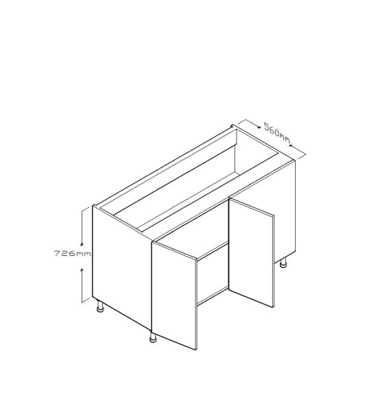 ECO BLIND CORNER BASE CABINET DOUBLE DOORS