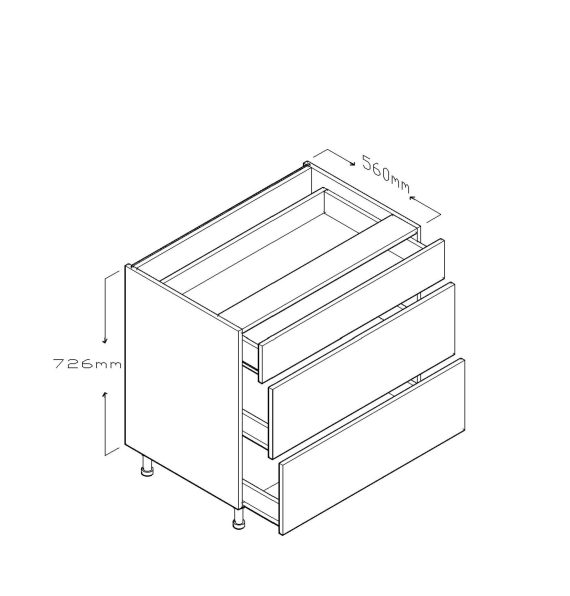 ECO BASE CABINET THREE DRAWERS