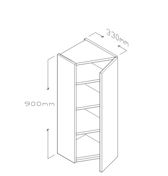 ECO 90 CM ANGLED END CORNER WALL CABINET