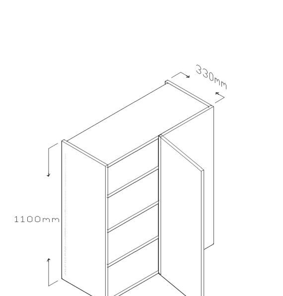 110 CM BLIND CORNER WALL CABINET