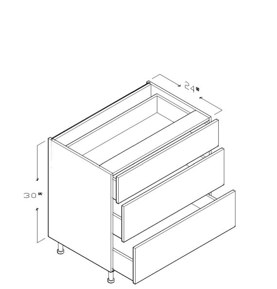 BASE CABINET THREE DRAWERS