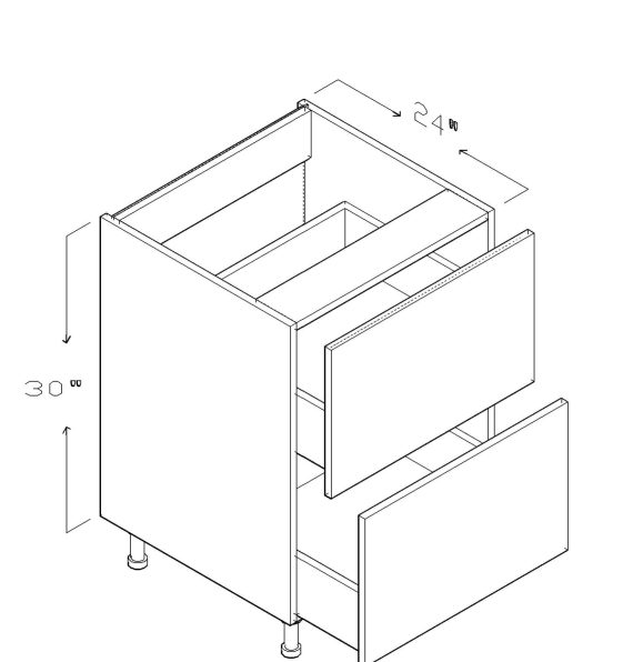 BASE CABINET TWO DRAWERS