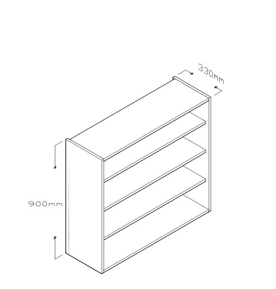 90 CM WALL CABINET NO DOOR