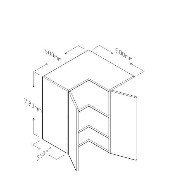 72 CM L CORNER WALL CABINET