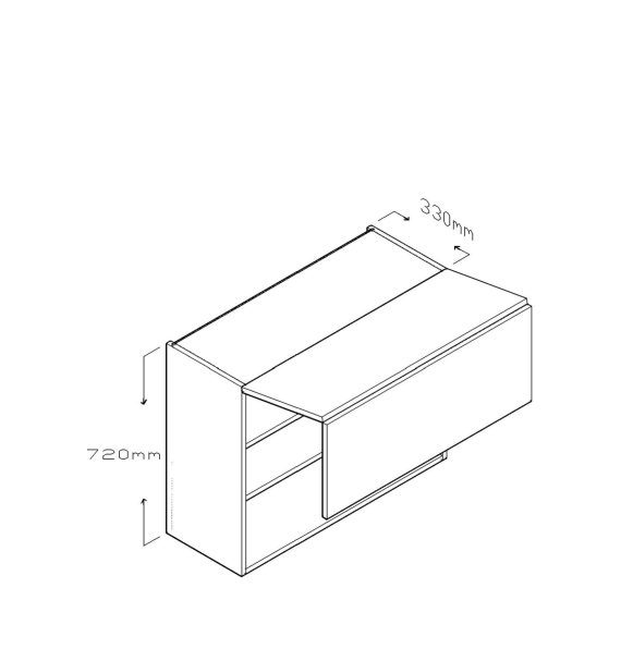 72 CM LIFT UP WALL CABINET WITH BLUM HF MECHANISM