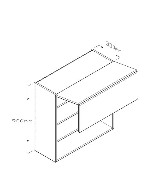 90 CM LIFT UP WALL CABINET WITH BLUM HF MECHANISM