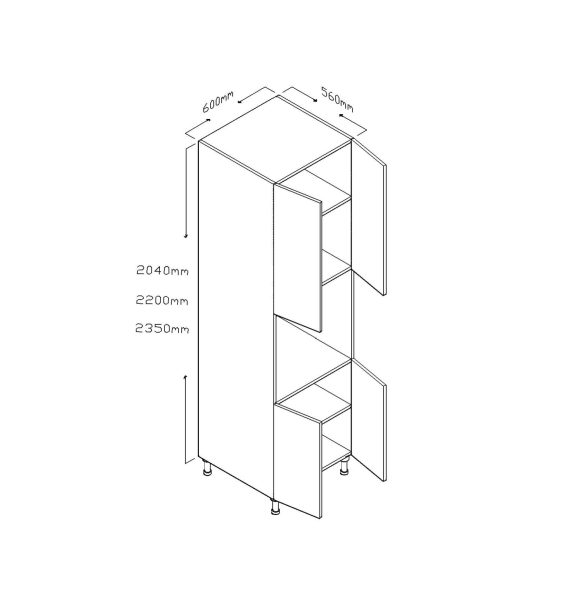 204 CM OVEN CABINET DOUBLE DOORS