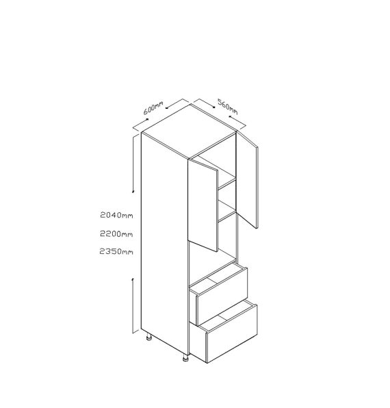 ECO 204 CM OVEN CABINET TWO DRAWERS