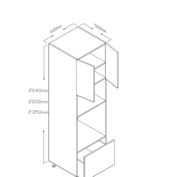 ECO 204 CM OVEN-MICROWAVE CABINET SINGLE DOOR