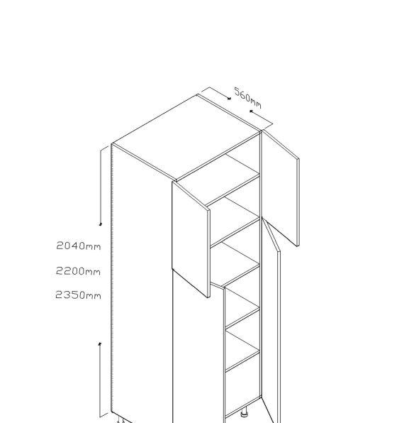 ECO 204 CM TALL CABINET DOUBLE DOORS