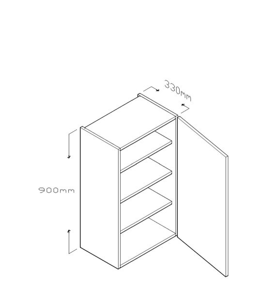 ECO 90 CM WALL CABINET SINGLE DOOR