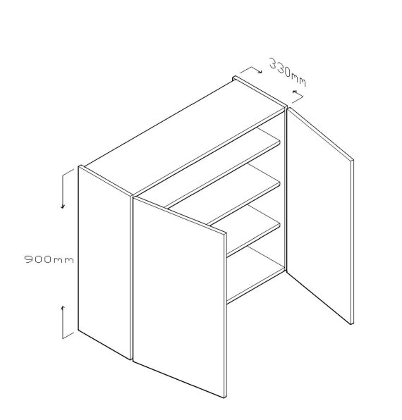 ECO 90 CM WALL CABINET DOUBLE DOORS