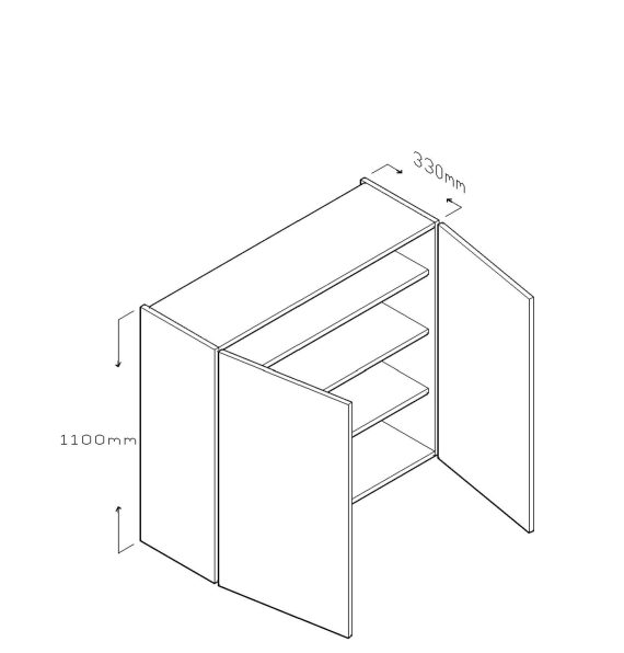 110 CM WALL CABINET TWO DOORS