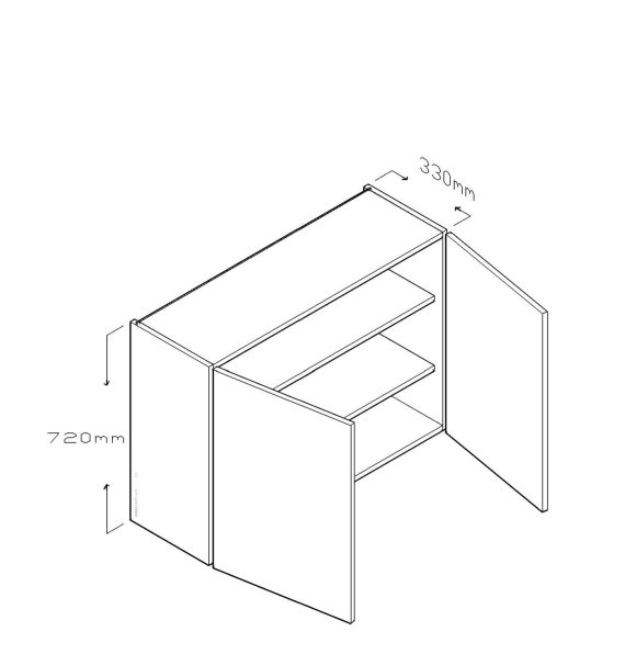 ECO 72 CM WALL CABINET DOUBLE DOORS