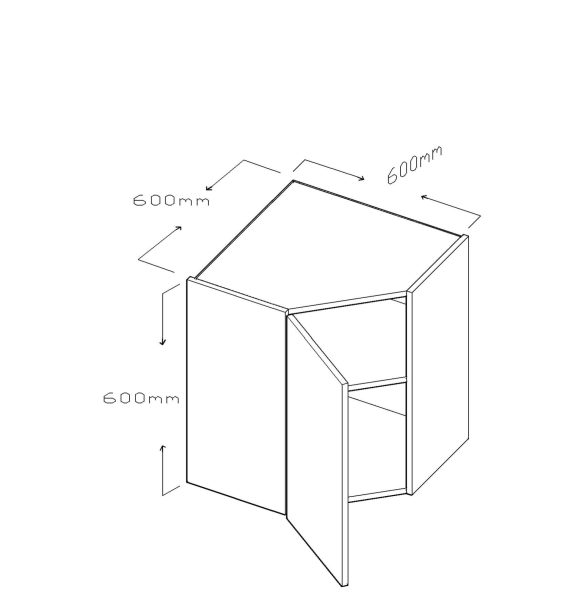 ECO 60 CM DIAGONAL CORNER WALL CABINET