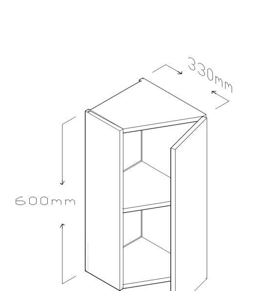 60 CM ANGLED END CORNER WALL CABINET