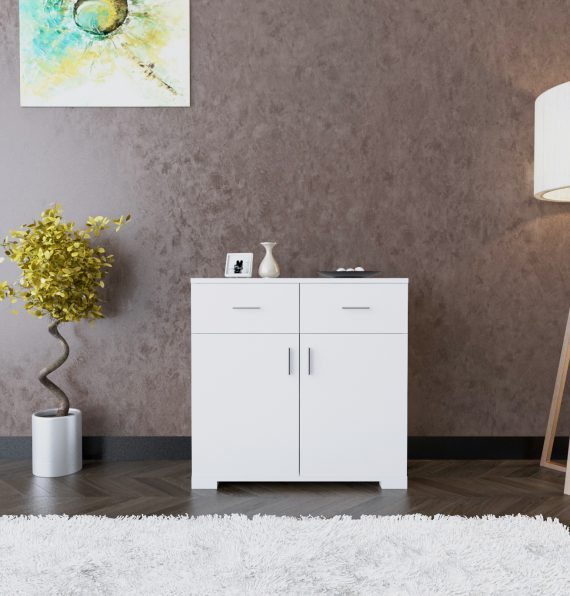 LEON PRACTICAL STORAGE CABINET WHITE